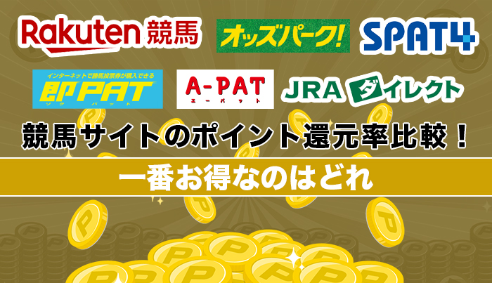 競馬サイトのポイント還元率比較！一番お得なのはどれ