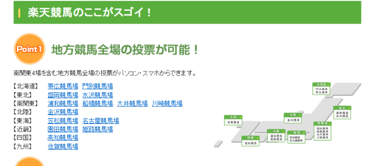 日本全国すべての地方競馬場のレースに投票可能